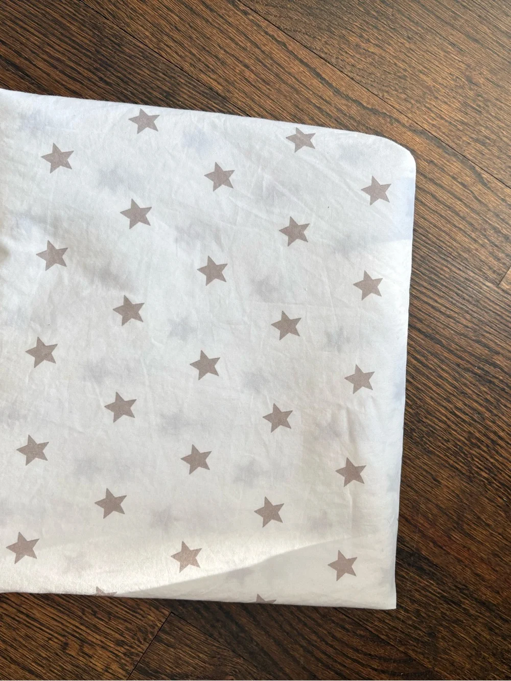 Pottery Barn Kids White Twin Flat Sheet with Gray Star Print
